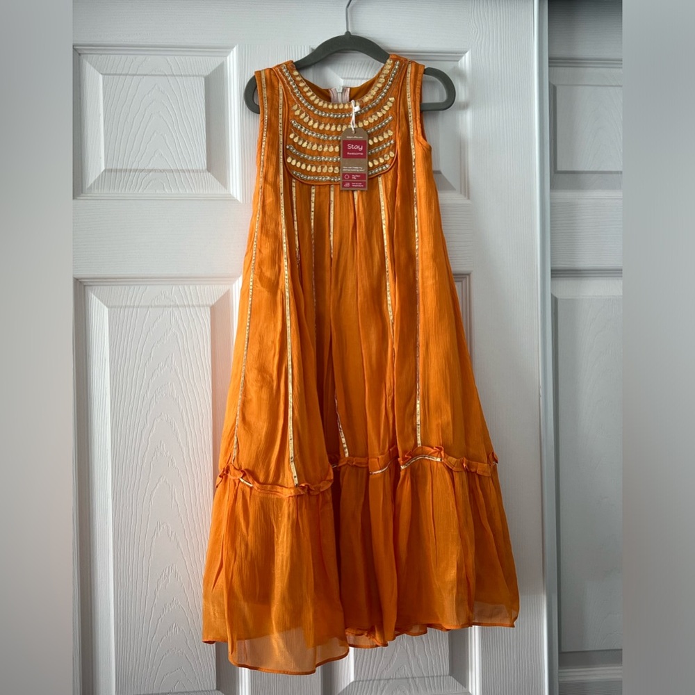 Orange (Indian style) dress size 18-24 months - NEW WITH TAGS